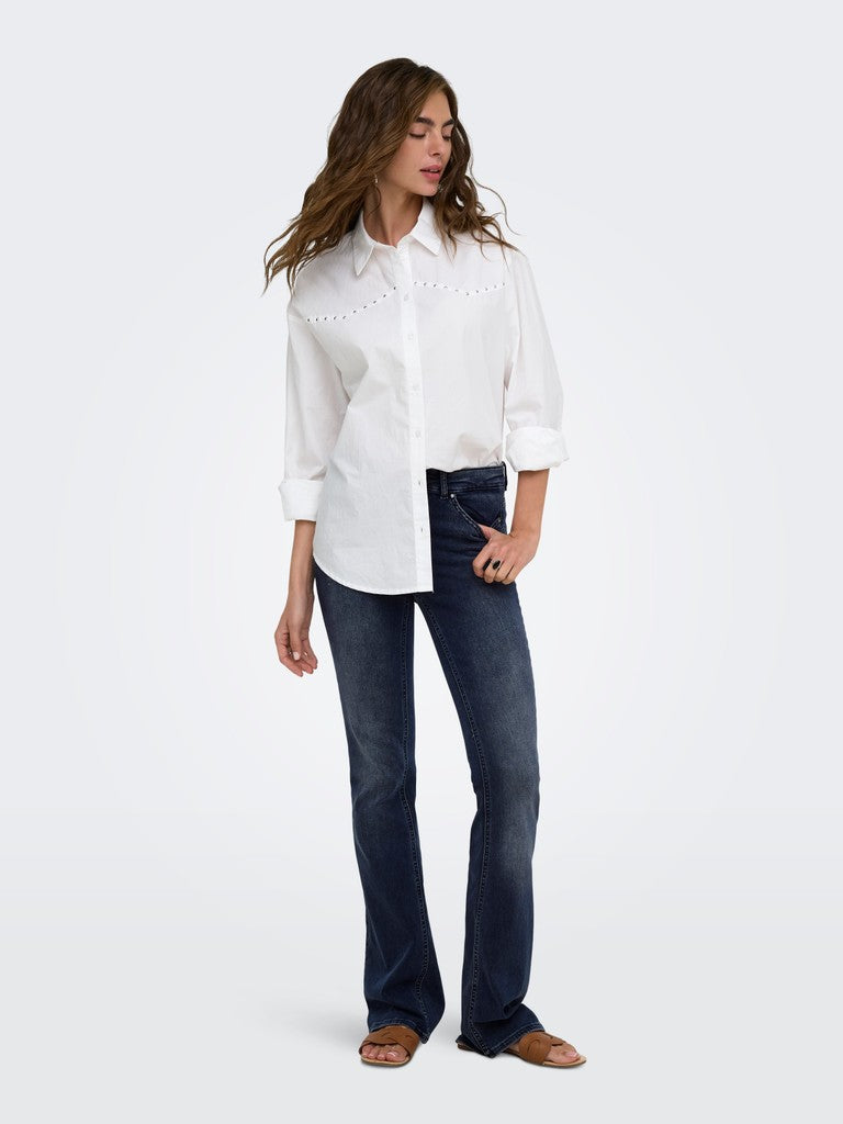 Onlblush Mid Flared Dnm Rea409 Noos - Blue Denim