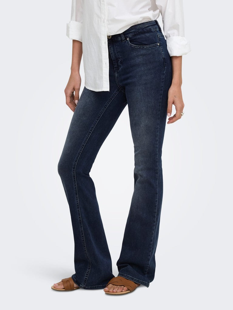 Onlblush Mid Flared Dnm Rea409 Noos - Blue Denim