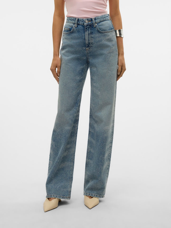 Vmtessa Hr Wide Rhines Jeans Ba3292 - Blue Denim