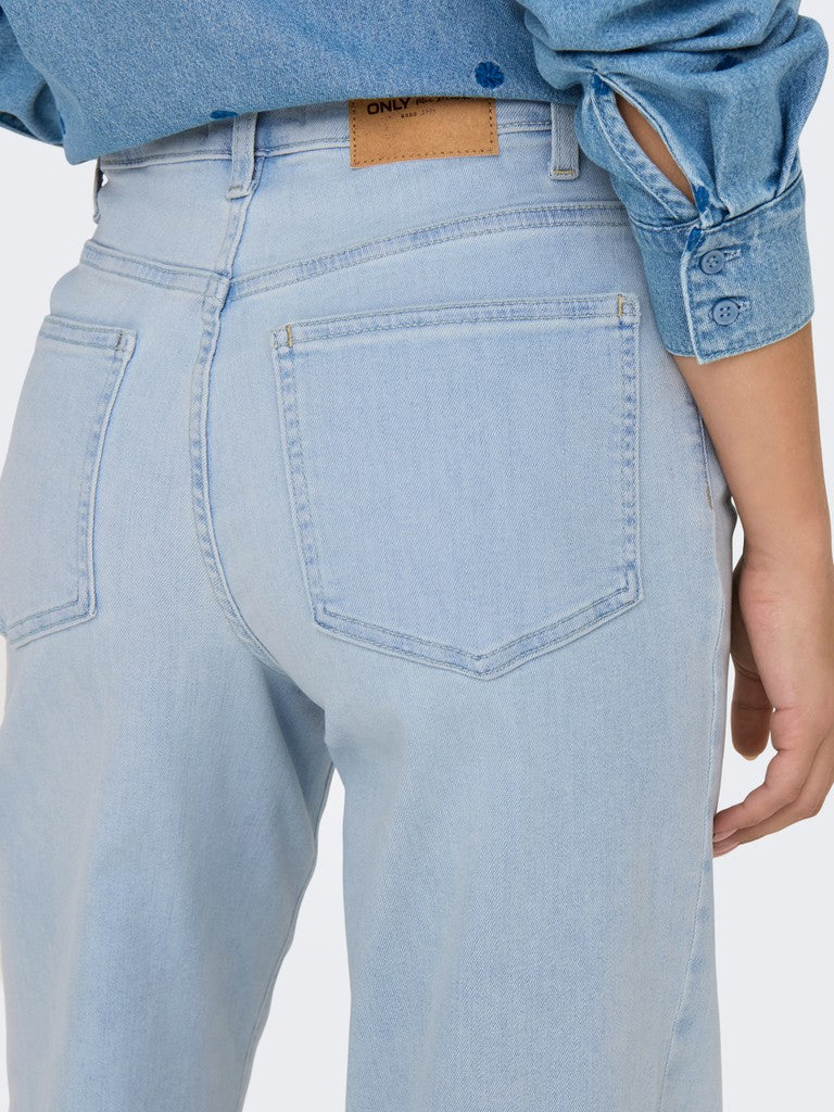 Onlmadison Blush Hw Wide Dnm Cro495 - Blue Denim
