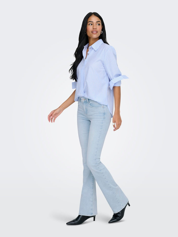 Onlblush Mid Flared Dnm Cro495 Noos - Blue Denim