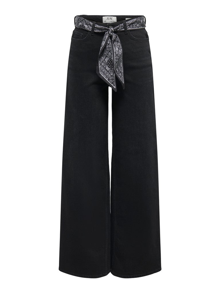 Jdyvera Hw X-wid Scarf Jeans Blk Dnm - Black Denim