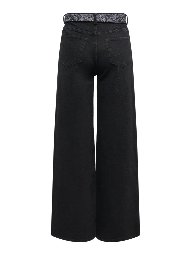 Jdyvera Hw X-wid Scarf Jeans Blk Dnm - Black Denim