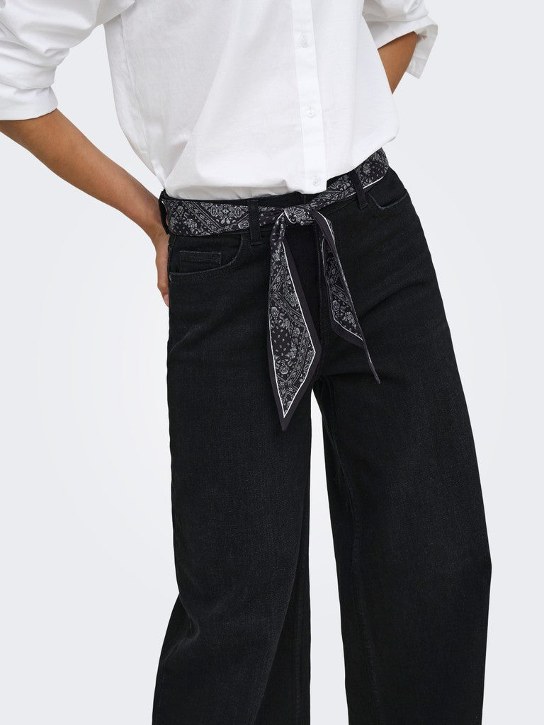 Jdyvera Hw X-wid Scarf Jeans Blk Dnm - Black Denim
