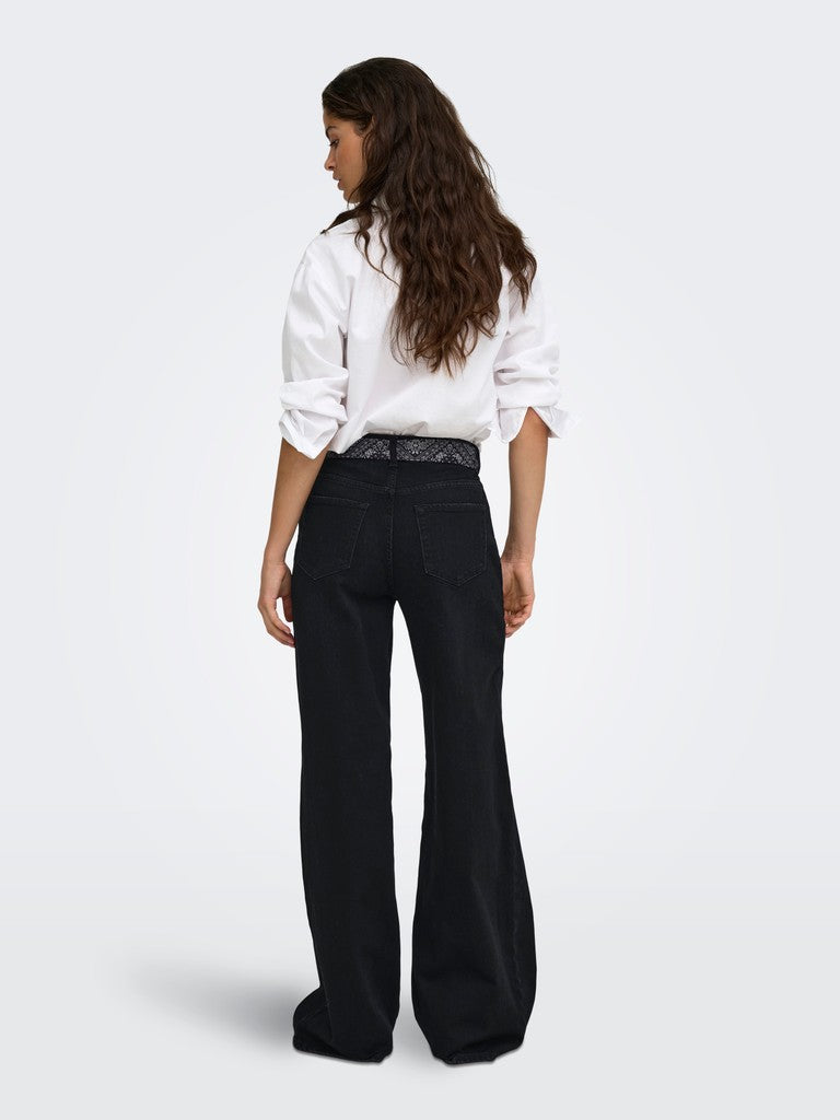 Jdyvera Hw X-wid Scarf Jeans Blk Dnm - Black Denim