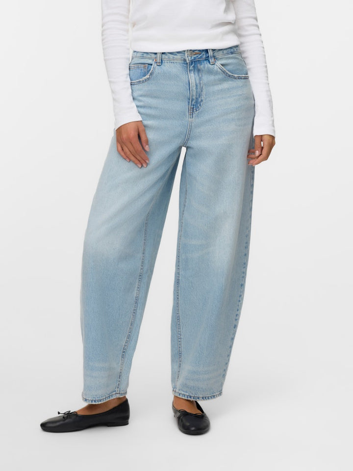 Vmbillie Hr Barrel Ank Jeans Mix Ga Noos - Blue Denim