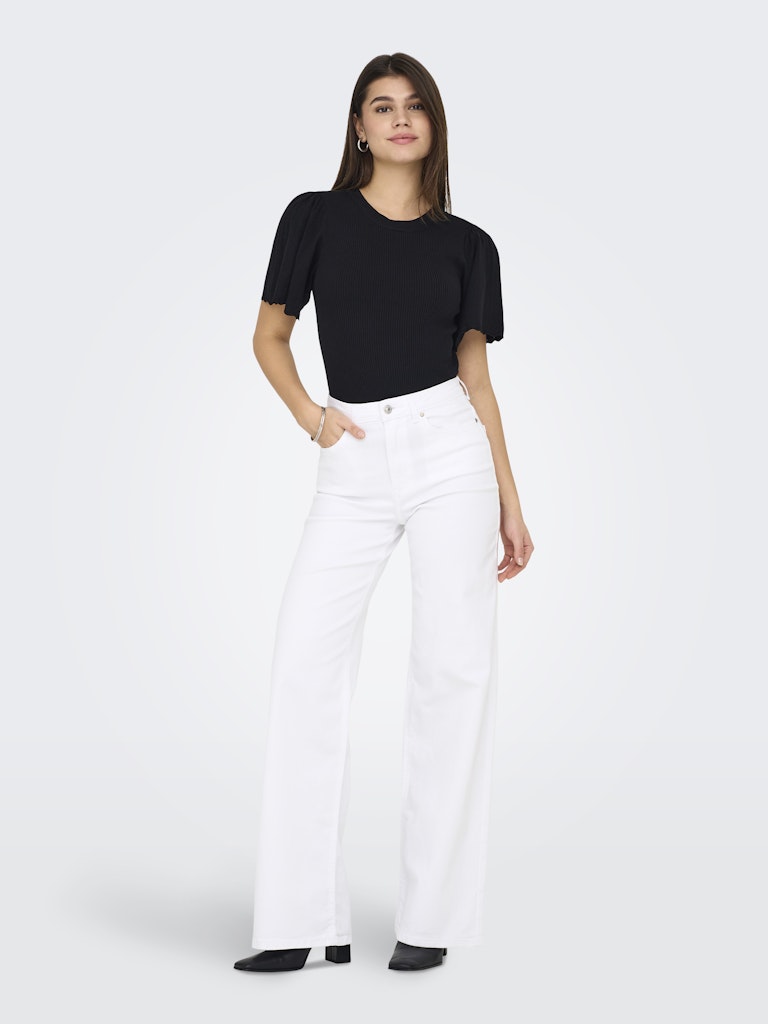 Onlmadison Blush Hw Wide Dnm Cro Noos - Wit