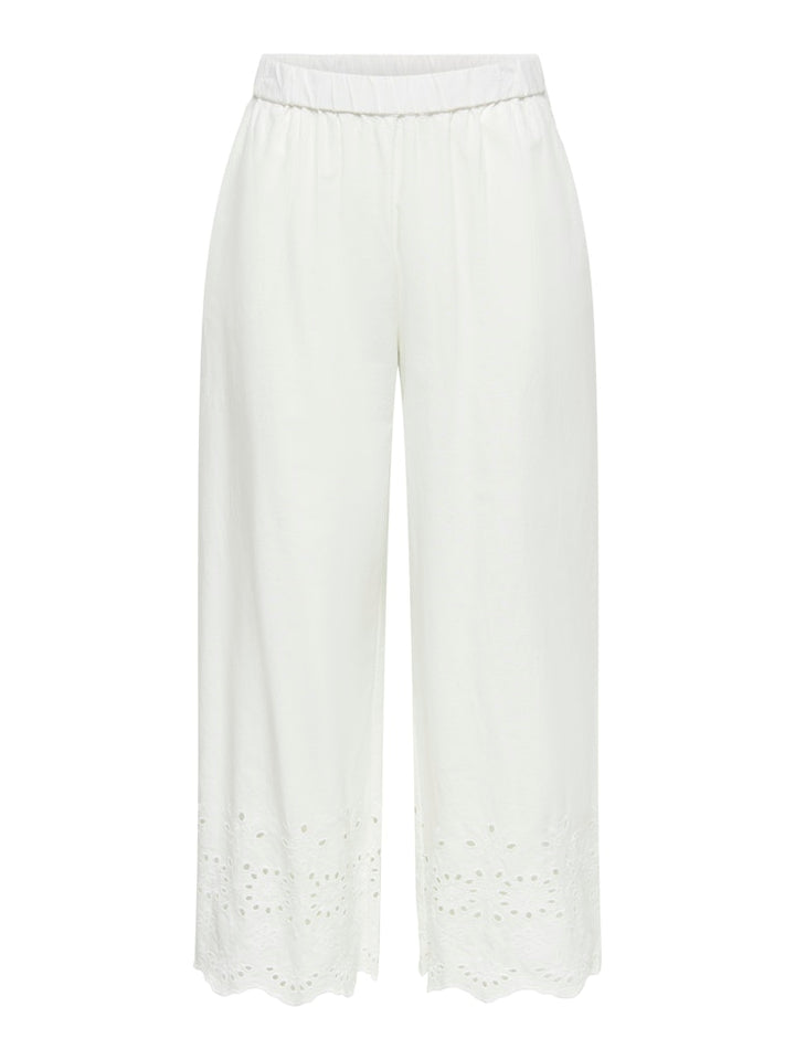 Jdymarina Hw Emb. Ankle Pant Wvn - Wit