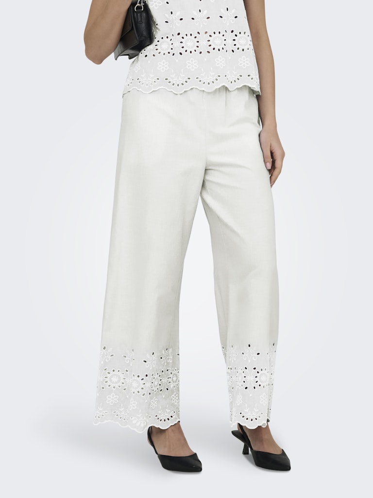 Jdymarina Hw Emb. Ankle Pant Wvn - Wit