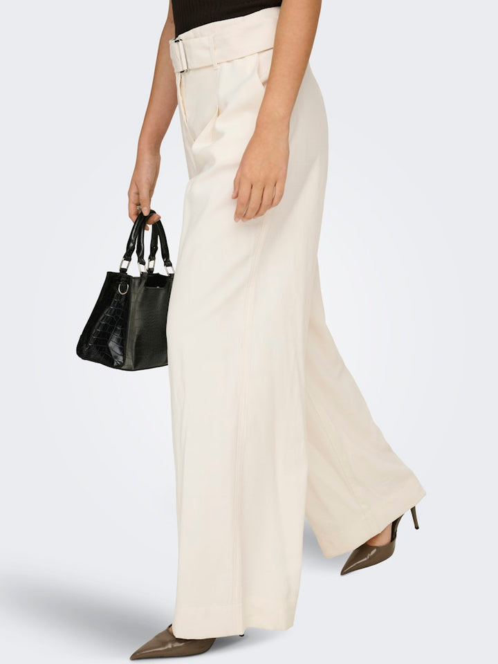 Onltila Life Hw Belt Wide Pant Tlr - Ecru