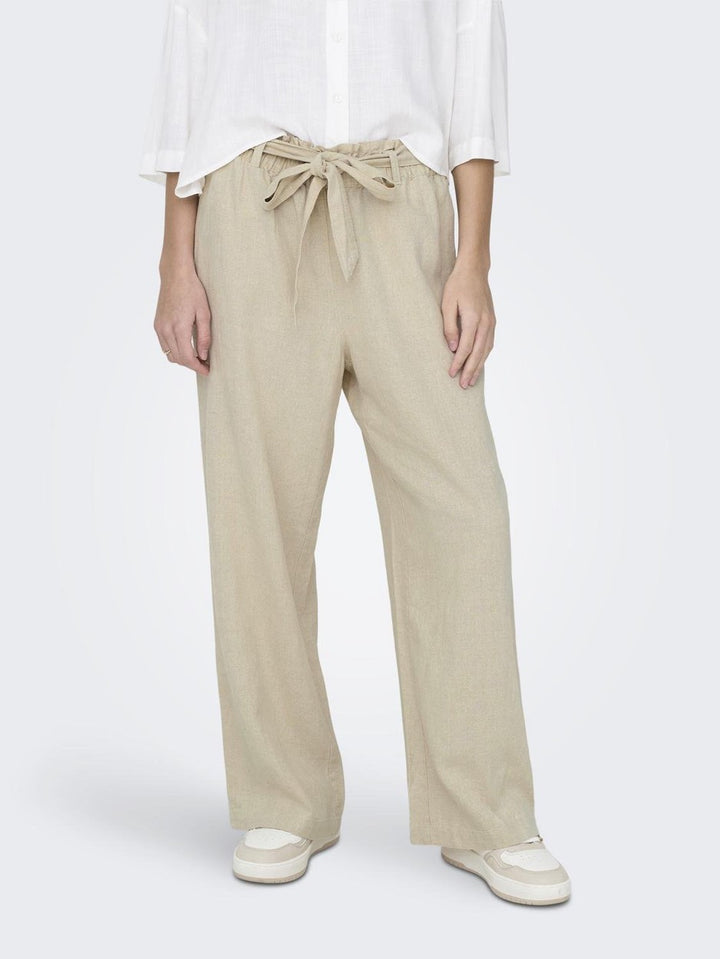 Jdysay Linen Belt Pant Wvn - Zand