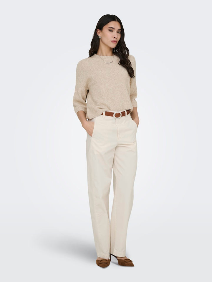 Jdyselma Hw Barrel Pants - Beige