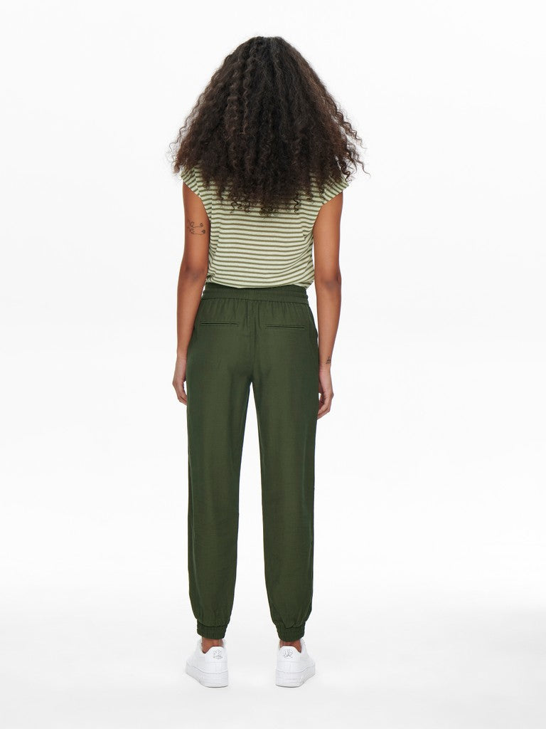 Onlkelda-emery Mw Pull-up Pants Pnt - Donkergroen