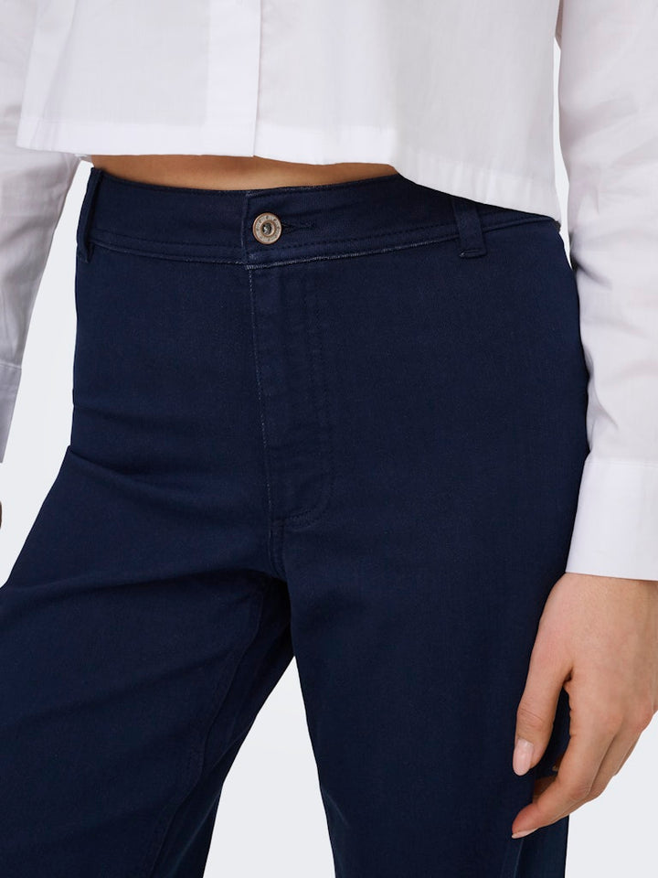 Jdyiris Stretch Hw Wide Pant Pnt Noos - Navy