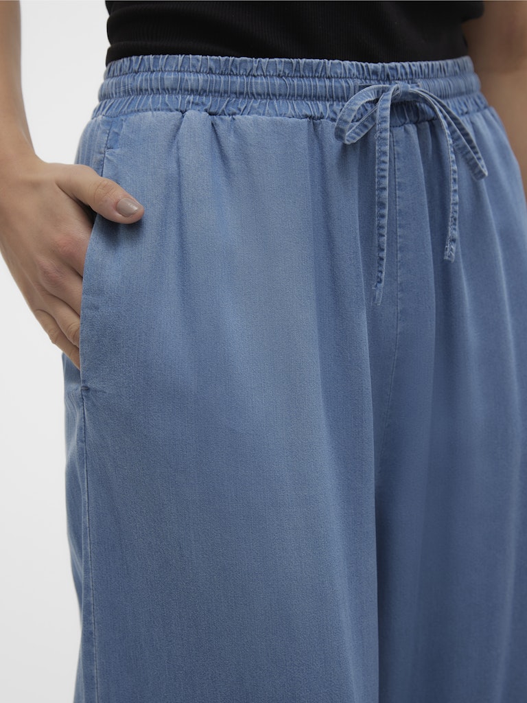 Vmbree Hw Long Loose Tencel Pants Ga - Blue Denim