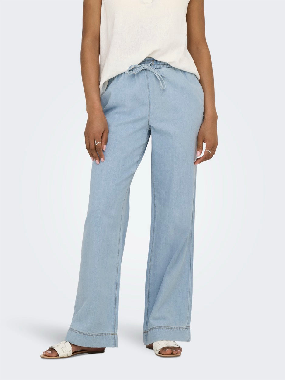 Jdypenny String Loose Jeans Dnm - Blue Denim