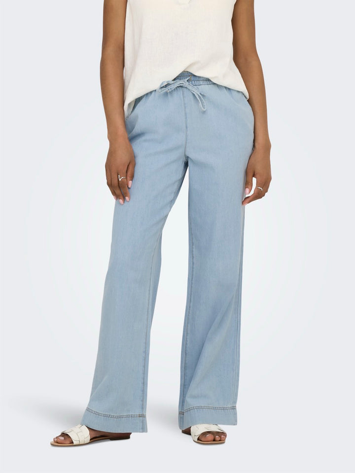Jdypenny String Loose Jeans Dnm - Blue Denim