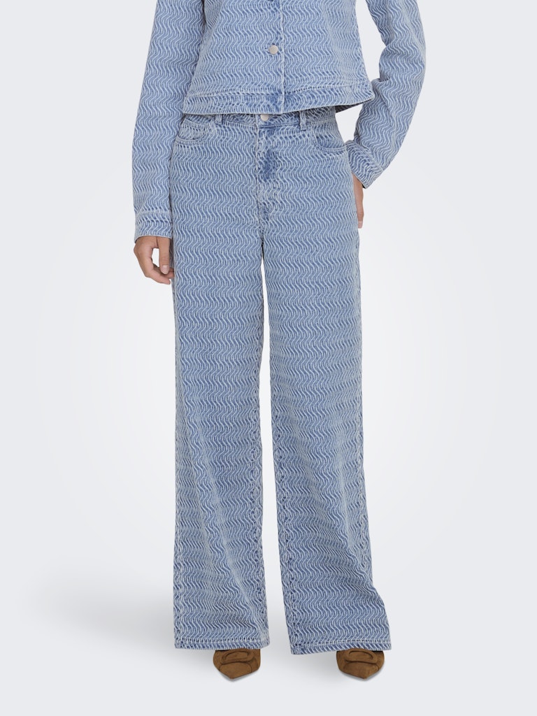 Jdynico Structure Hw Wide Jeans Dnm - Blue Denim