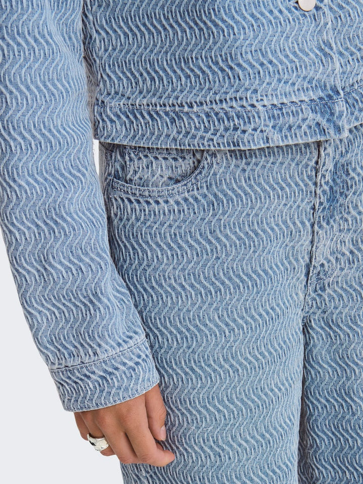 Jdynico Structure Hw Wide Jeans Dnm - Blue Denim