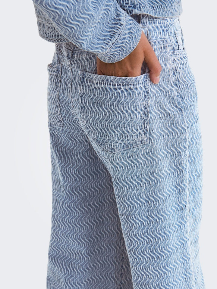 Jdynico Structure Hw Wide Jeans Dnm - Blue Denim