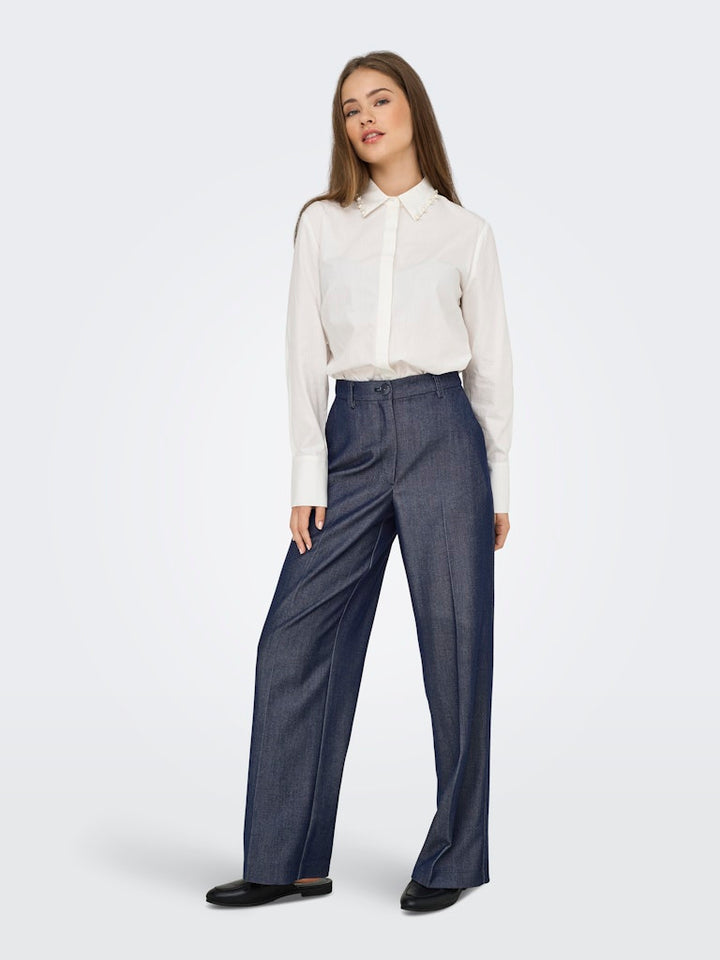 Jdyanthony Bloom Hw Pant Tlr - Blue Denim
