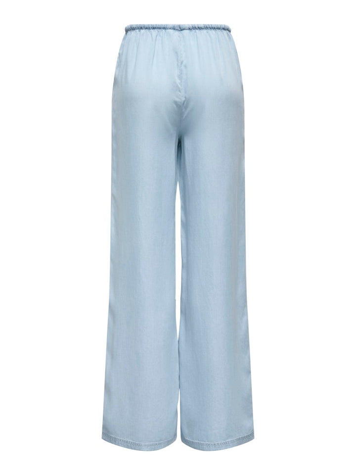 Onlcharis Life Pull Up Tie Pants Wvn Cc - Blue Denim