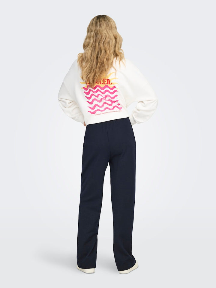 Onlatlas Wide Pin Pant Swt - Navy
