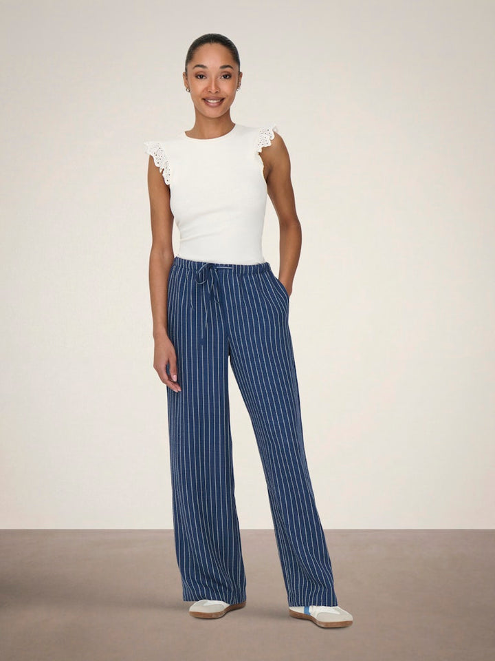 Jdypower Mw Wide Pant Wvn Noos - Blauw Dessin