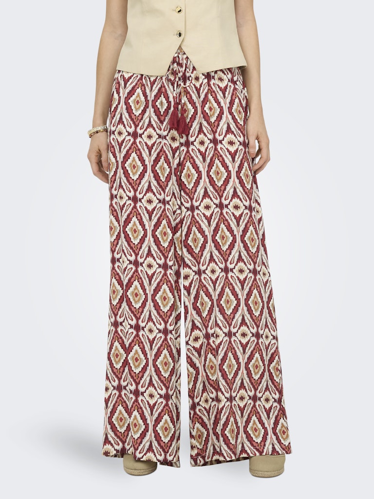 Onlgini Mikasi Wide Pull Up Pant Wvn - Rood Dessin