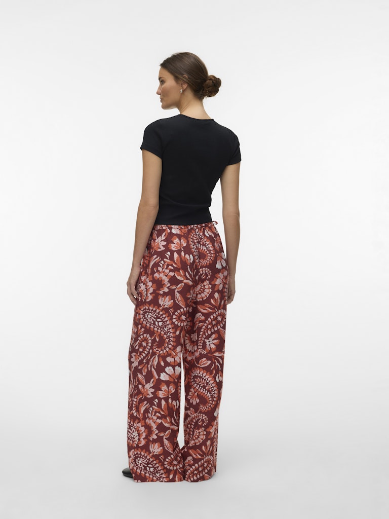 Vmnellie Carla Hw Pants Wvn Ga - Rood Dessin