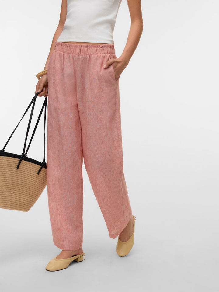 Vmcharline Hw Trousers Exp - Oud Roze