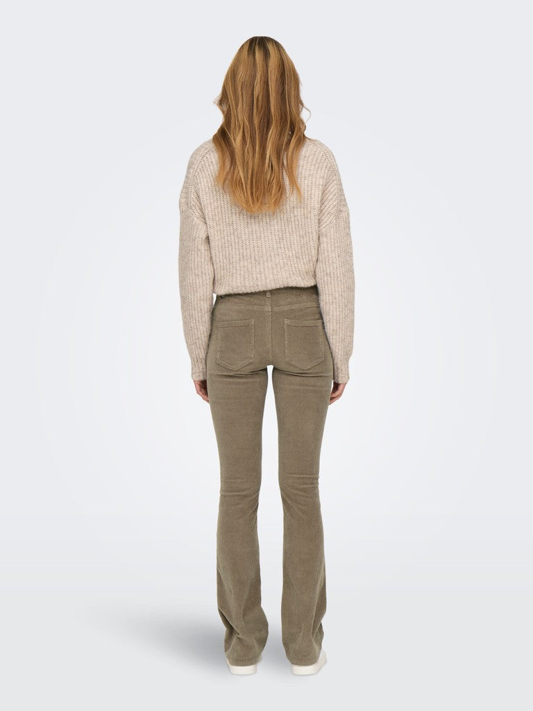 Onlmary-global Mid Cord Flared Pnt Noos - Bruin