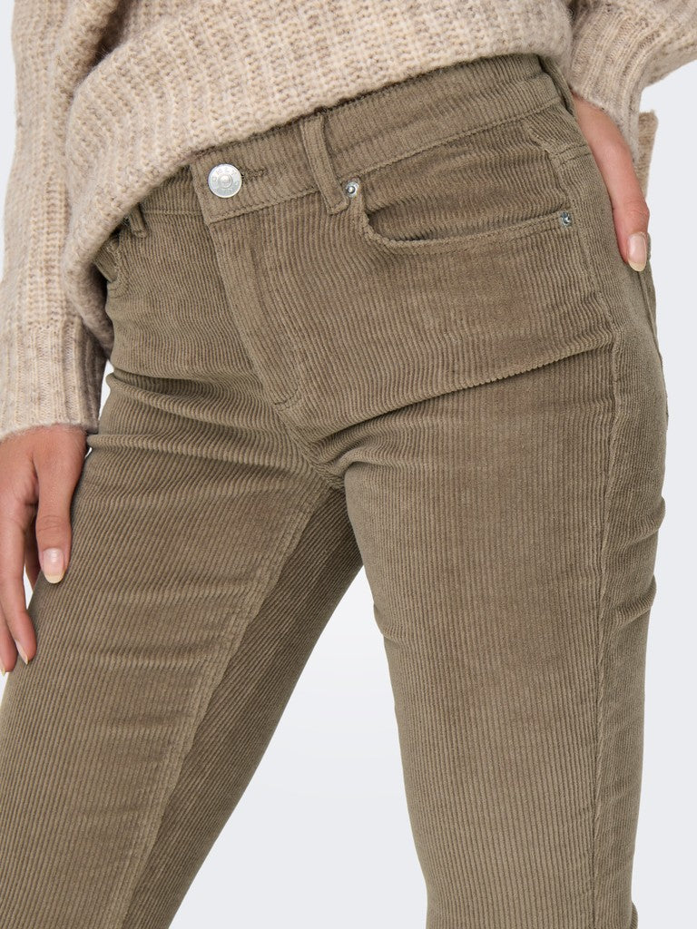 Onlmary-global Mid Cord Flared Pnt Noos - Bruin