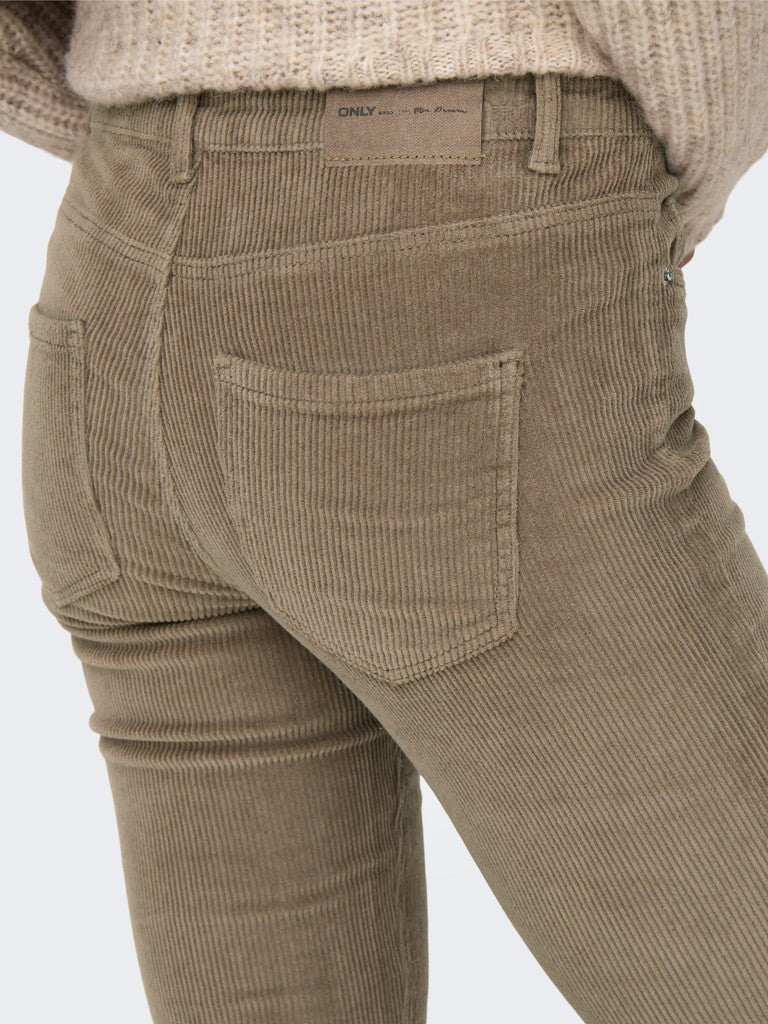 Onlmary-global Mid Cord Flared Pnt Noos - Bruin