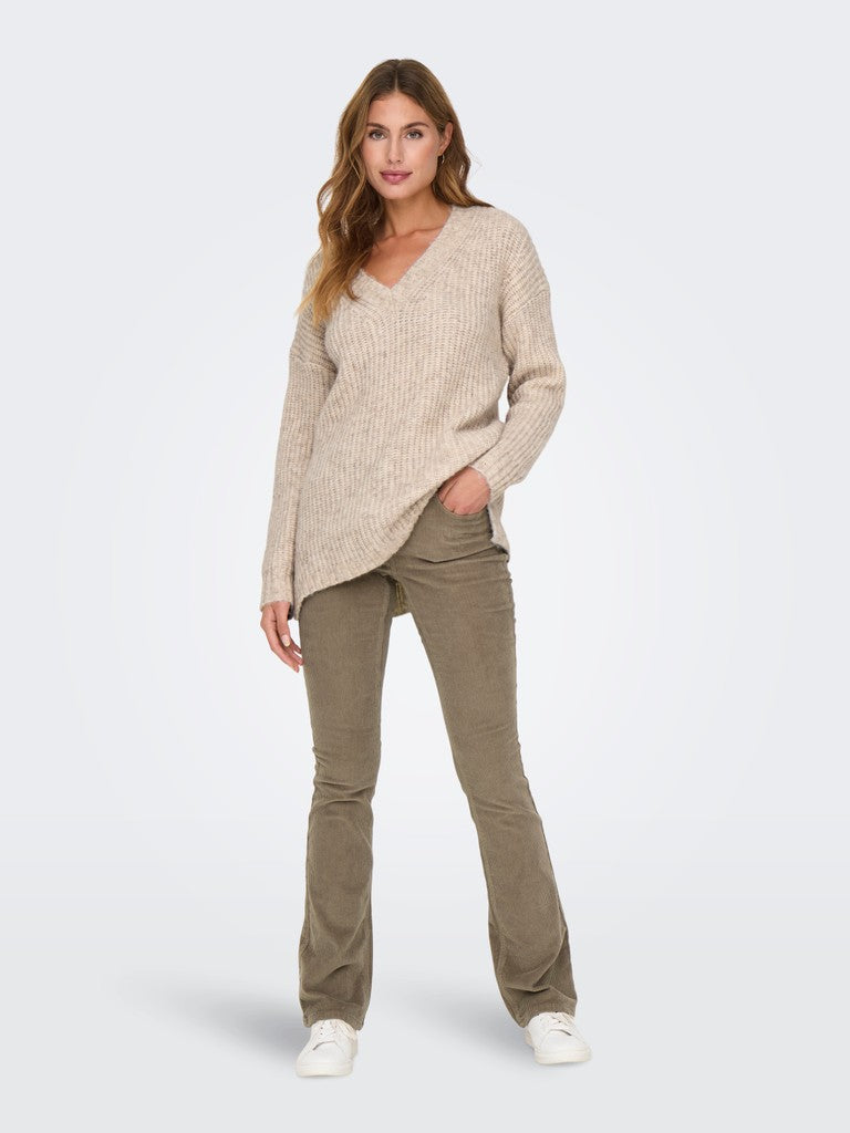 Onlmary-global Mid Cord Flared Pnt Noos - Bruin