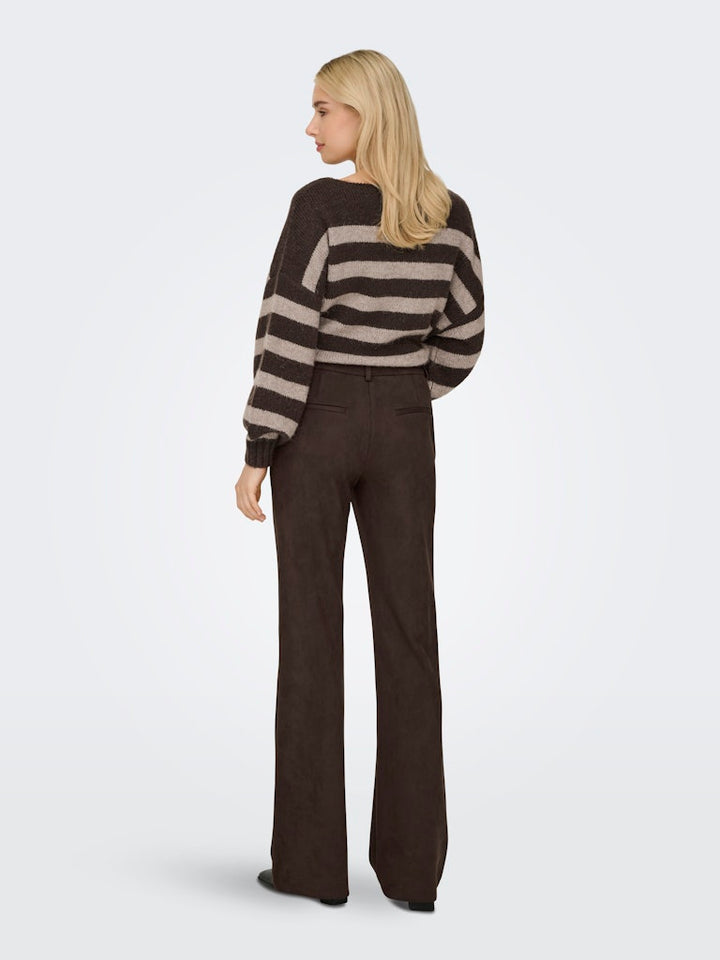 Onlylva Life Faux Suede Flare Pant Tlr - Bruin