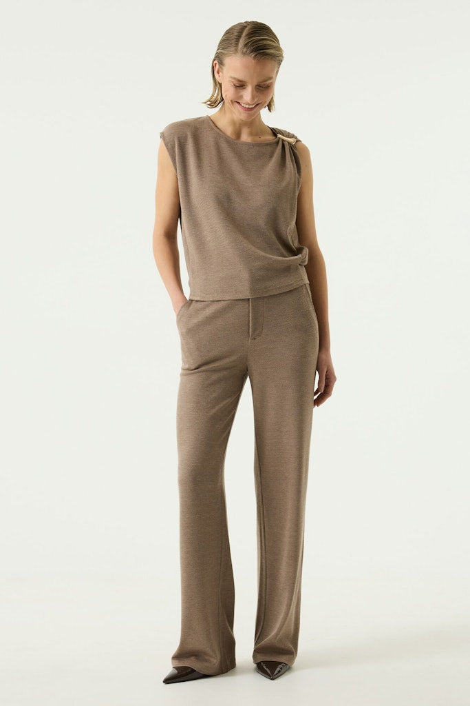 Garcia Lange Taupe Kleur Broek - Taupe