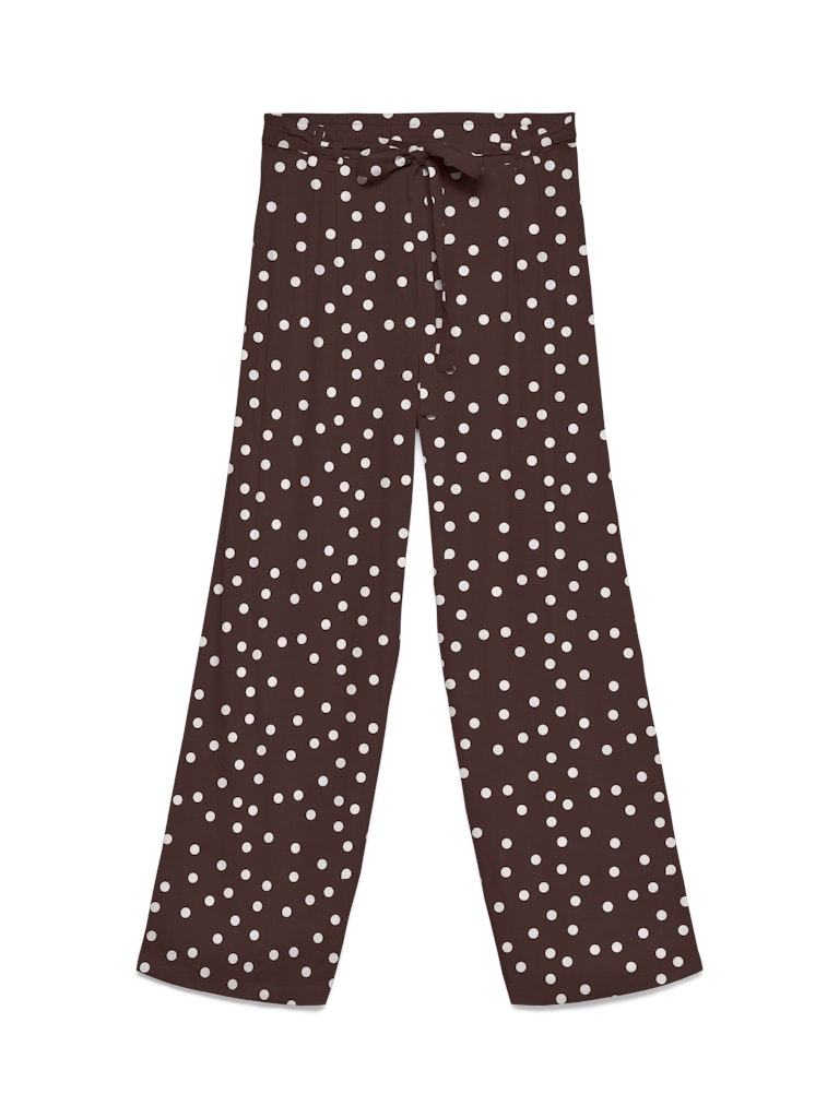 Vmelisa Nw Wide Tie Pant Wvn - Bruin Dessin