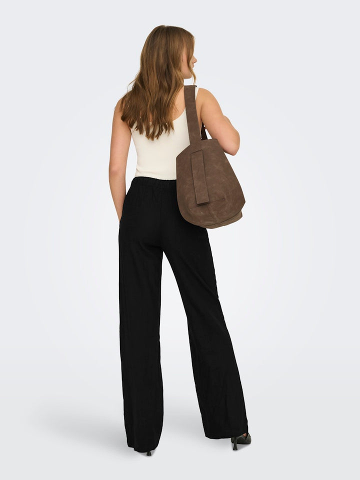 Onlgoa Mw Linen Bl Pull-up Pant Cc Pnt - Zwart