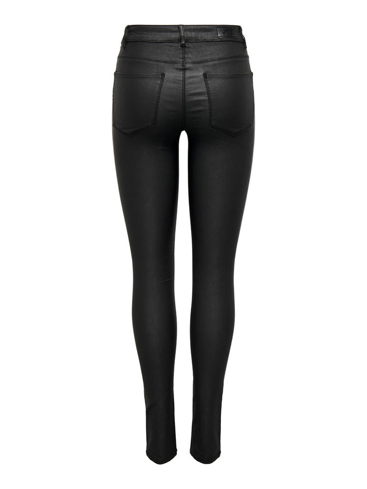 Onlanne K Mid Waist Coated Pnt Noos - Zwart