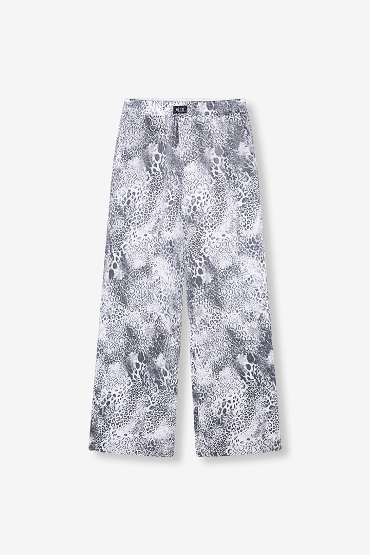 Woven Animal Wide Leg Pants - Grijs Dessin