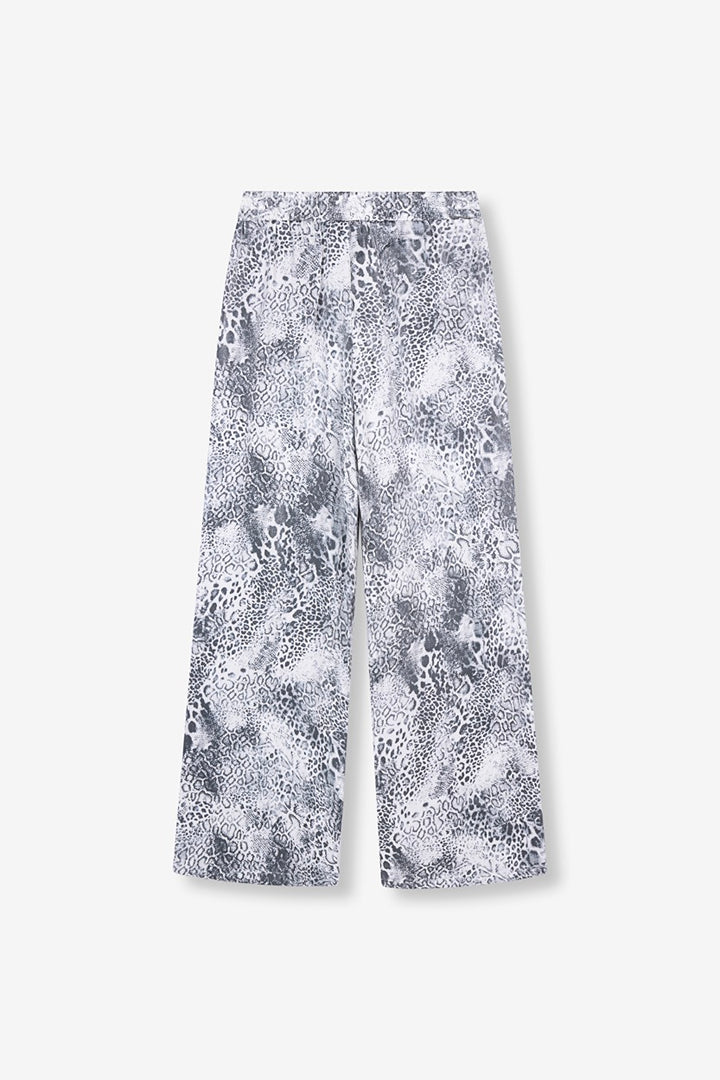 Woven Animal Wide Leg Pants - Grijs Dessin