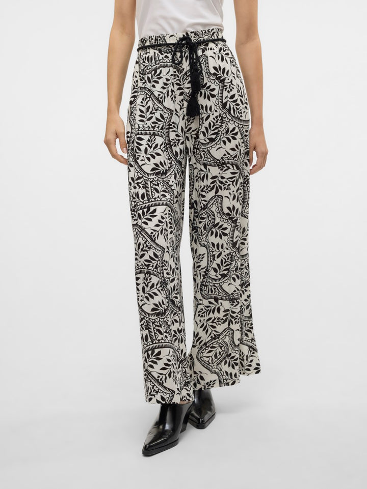 Vmbali Hw Wide Pants Wvn Btq Ga - Zwart Dessin