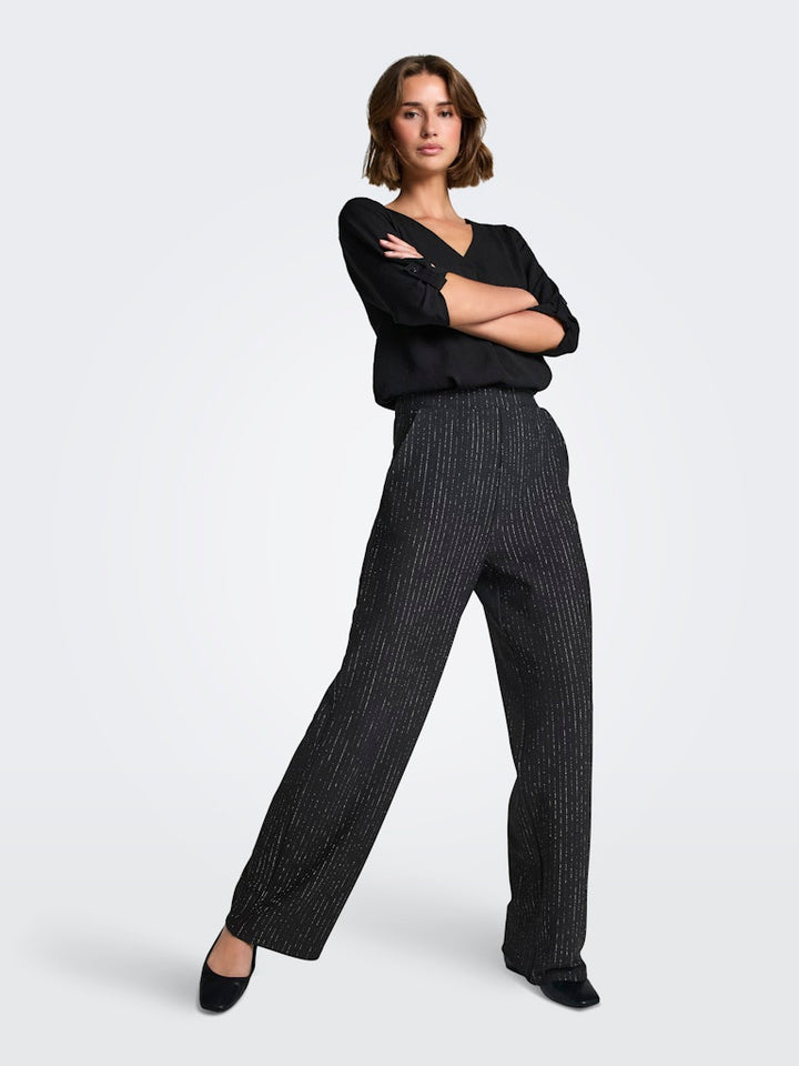 Jdymary Geggo One Lurex  Pant Jrs - Zwart Dessin