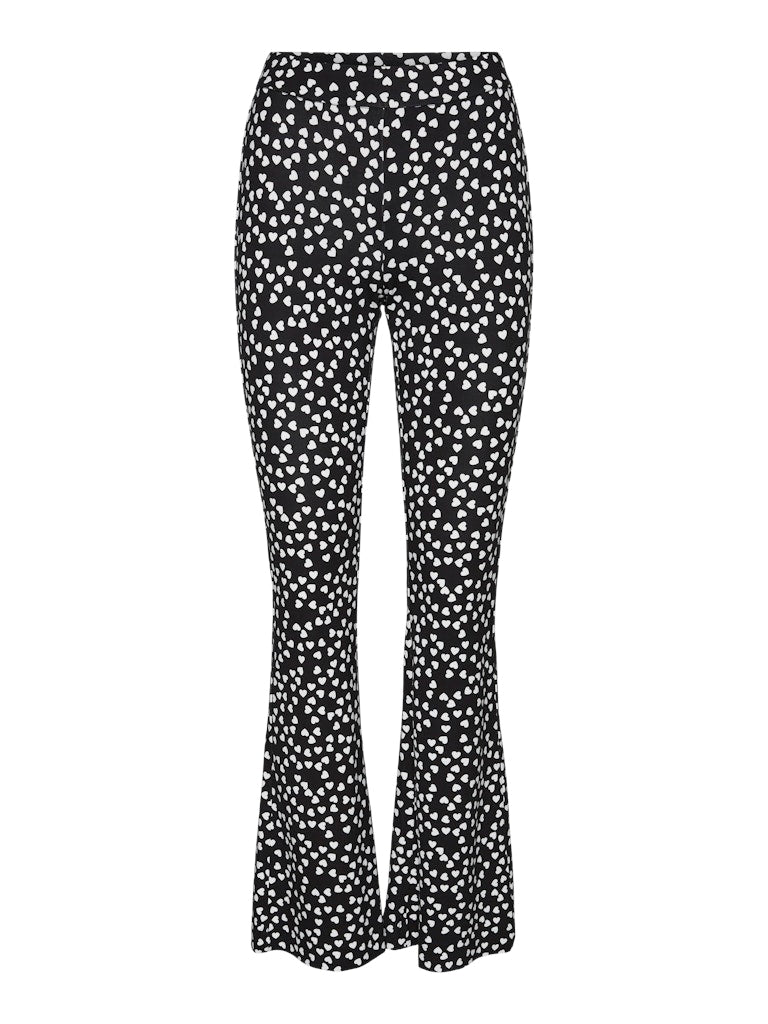 Vmkamma Mw Flared Jersey Print Pant - Zwart Dessin