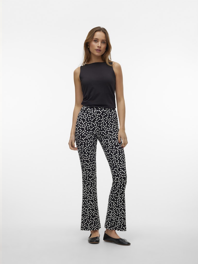 Vmkamma Mw Flared Jersey Print Pant - Zwart Dessin
