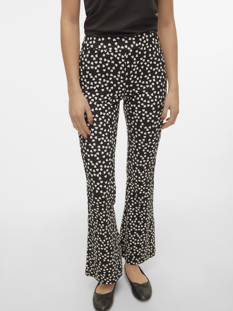 Vmkamma Mw Flared Jersey Print Pant - Zwart Dessin