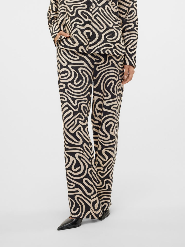 Vmvigdis H/w Pants Wvn Btq Ga - Zwart Dessin