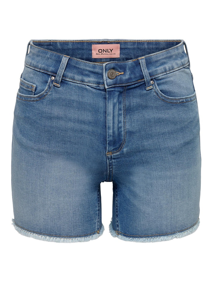 Onlblush Mid Sk Raw Dnm Shorts Noos - Blue Denim