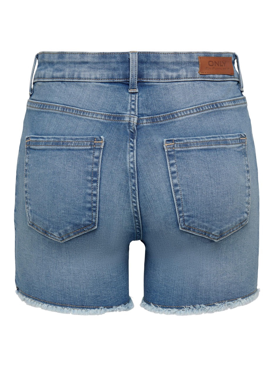 Onlblush Mid Sk Raw Dnm Shorts Noos - Blue Denim